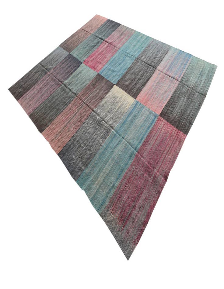 Detail image of  7' 9 x 9' 8  Hand Woven Kilim Modern Wool Rug