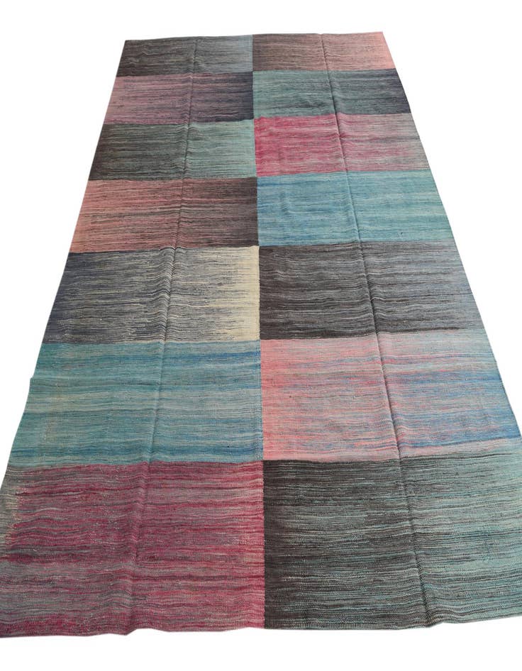 Detail image of  7' 9 x 9' 8  Hand Woven Kilim Modern Wool Rug