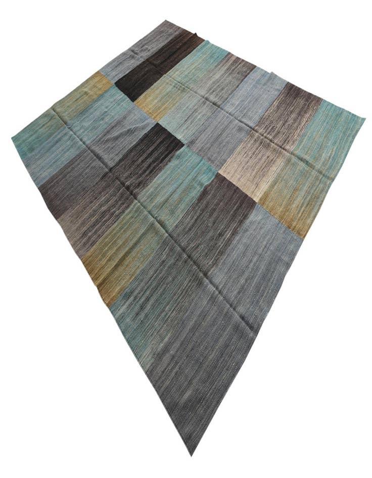 Detail image of  7' 10 x 9' 6  Hand Woven Kilim Modern Wool Rug