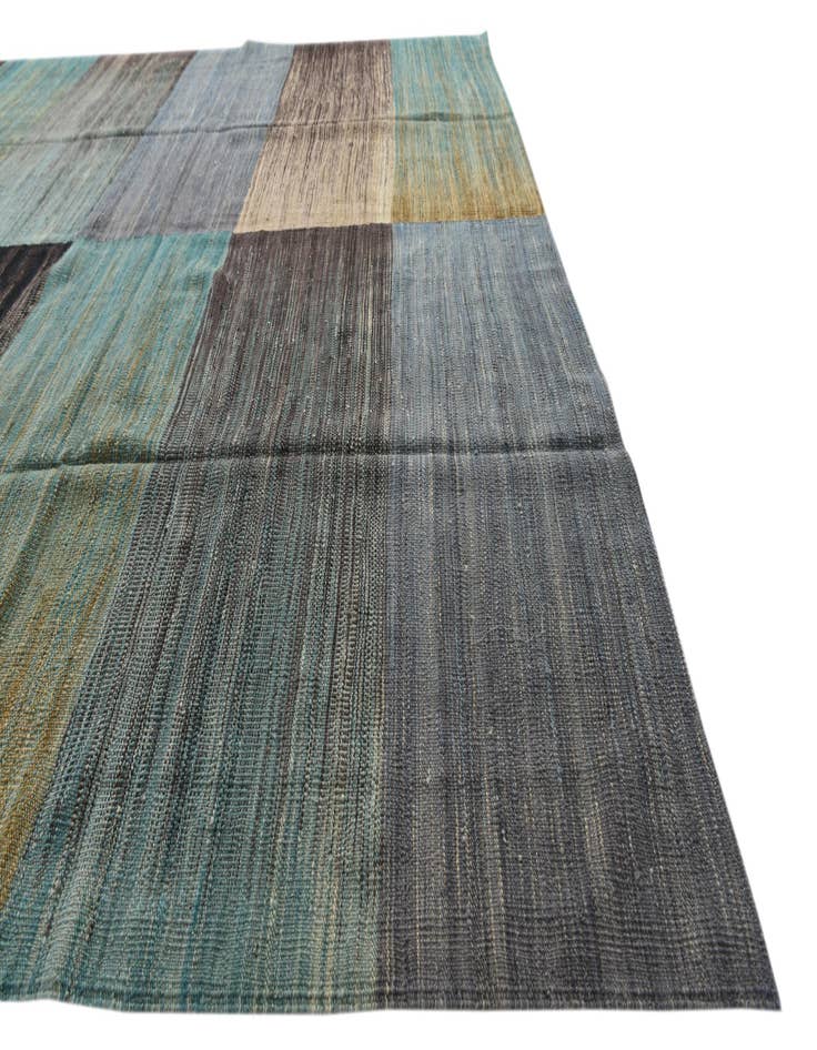 Detail image of  7' 10 x 9' 6  Hand Woven Kilim Modern Wool Rug