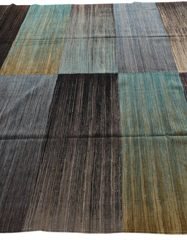 Detail image of  7' 10 x 9' 6  Hand Woven Kilim Modern Wool Rug