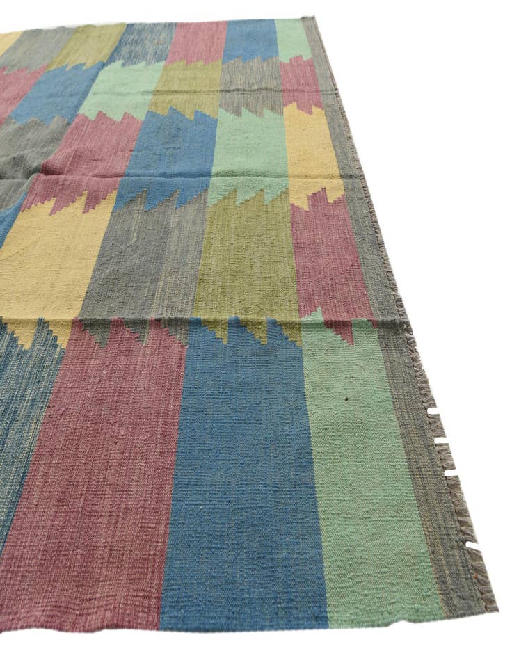 Detail image of  6' 7 x 9' 4  Hand Woven Kilim Modern Wool Rug