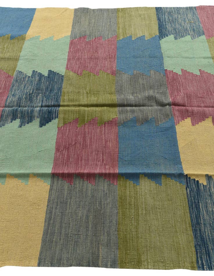 Detail image of  6' 7 x 9' 4  Hand Woven Kilim Modern Wool Rug