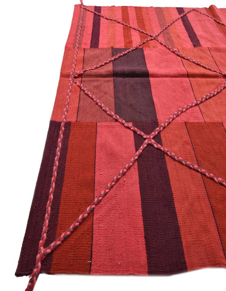 Detail image of  4' 8 x 6' 4  Hand Woven Kilim Modern Wool Rug