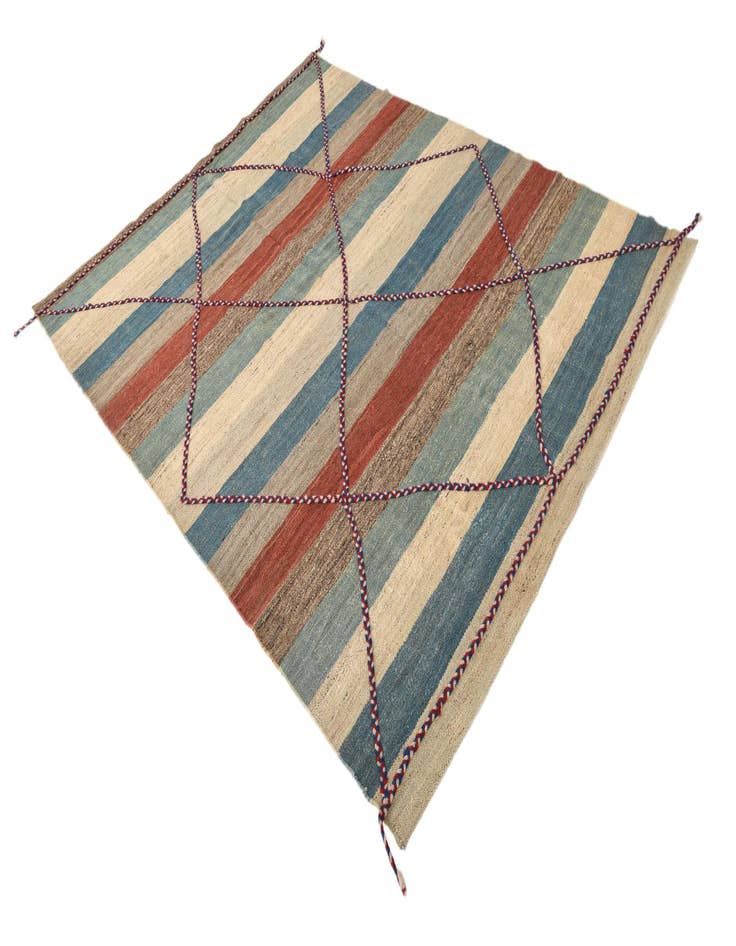 Detail image of  6' 5 x 8' 1  Hand Woven Kilim Modern Wool Rug