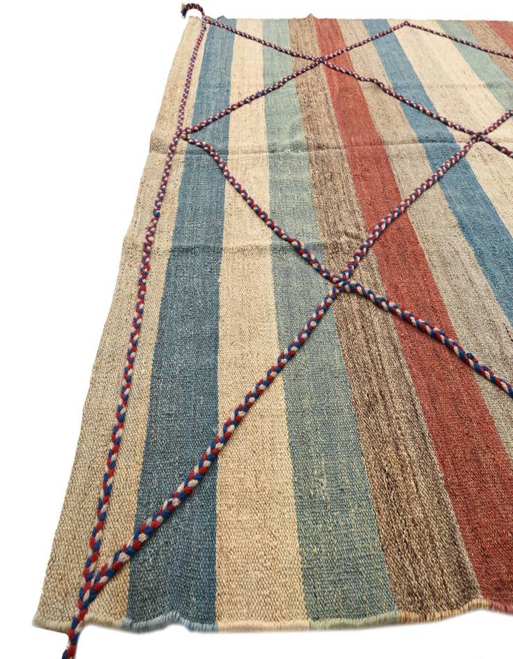 Detail image of  6' 5 x 8' 1  Hand Woven Kilim Modern Wool Rug