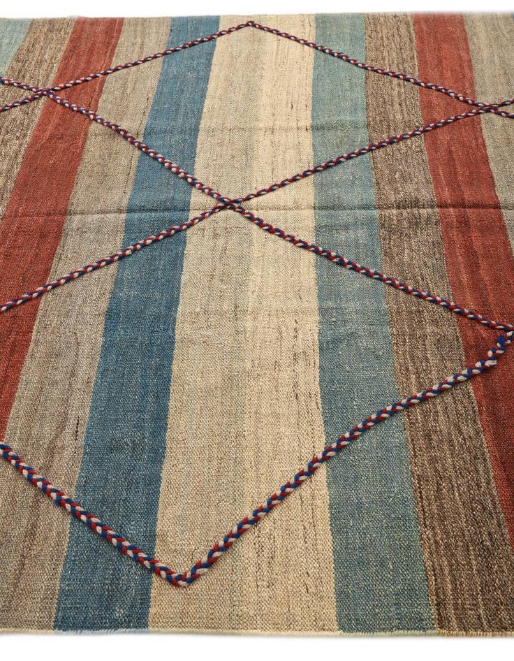 Detail image of  6' 5 x 8' 1  Hand Woven Kilim Modern Wool Rug