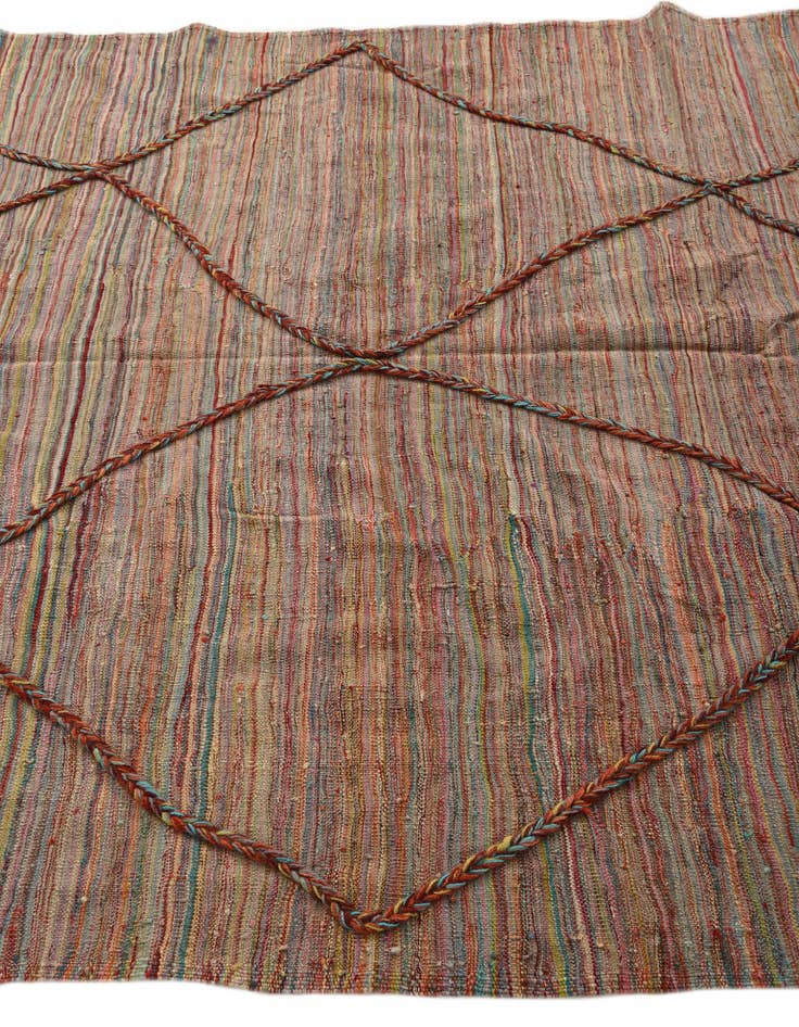 Detail image of  5' 8 x 7' 1  Hand Woven Kilim Modern Wool Rug