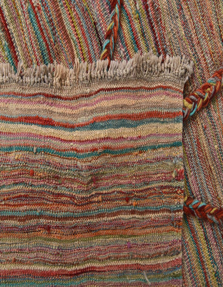 Detail image of  5' 8 x 7' 1  Hand Woven Kilim Modern Wool Rug