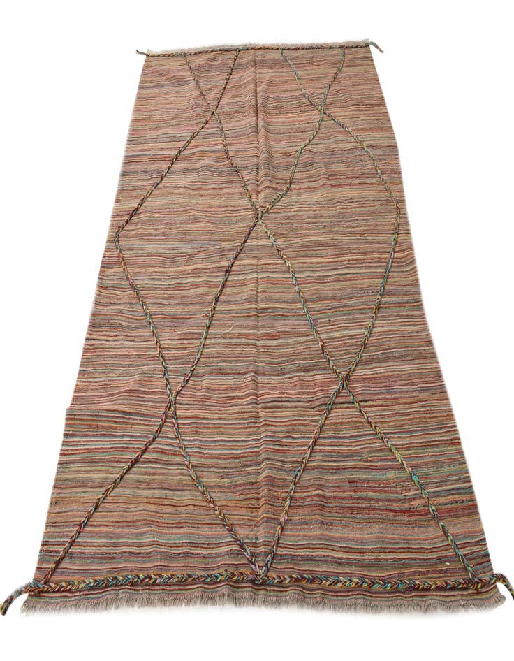 Detail image of  5' 7 x 8'  Hand Woven Kilim Modern Wool Rug