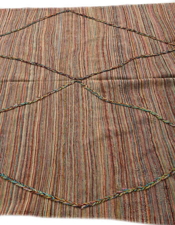 Detail image of  5' 7 x 8'  Hand Woven Kilim Modern Wool Rug