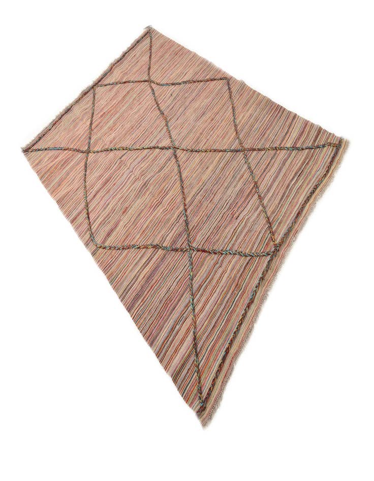 Detail image of  5' 4 x 7' 4  Hand Woven Kilim Modern Wool Rug