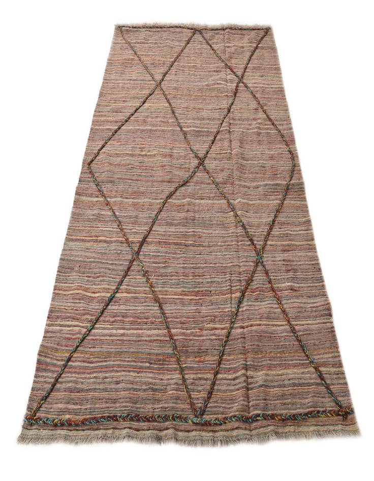 Detail image of  5' 4 x 7' 9  Hand Woven Kilim Modern Wool Rug