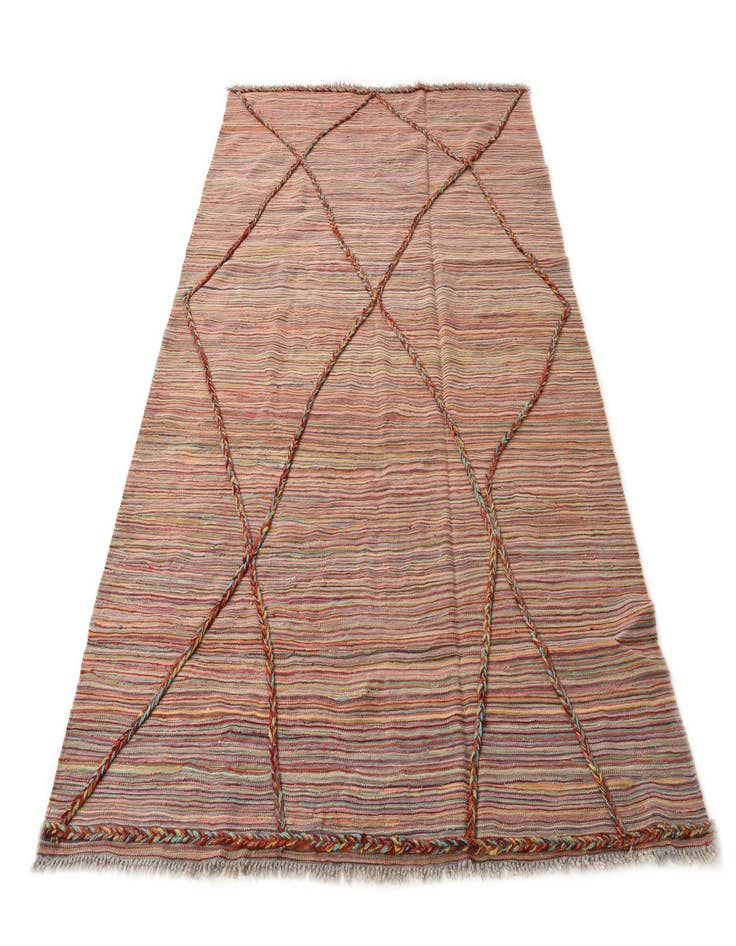 Detail image of  5' 8 x 8'  Hand Woven Kilim Modern Wool Rug