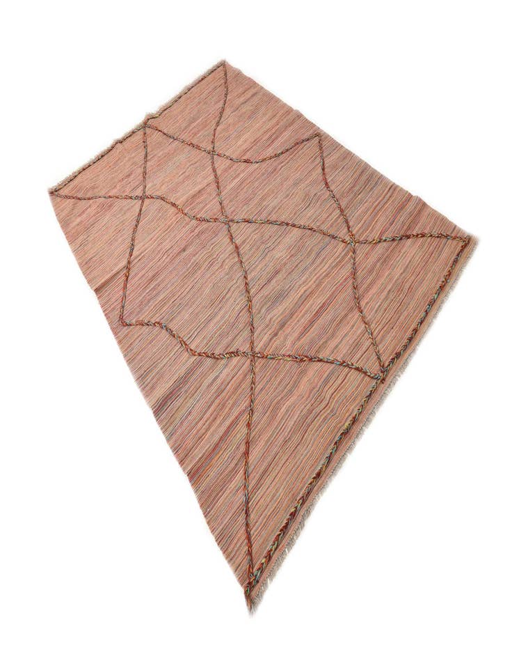 Detail image of  5' 10 x 8' 5  Hand Woven Kilim Modern Wool Rug