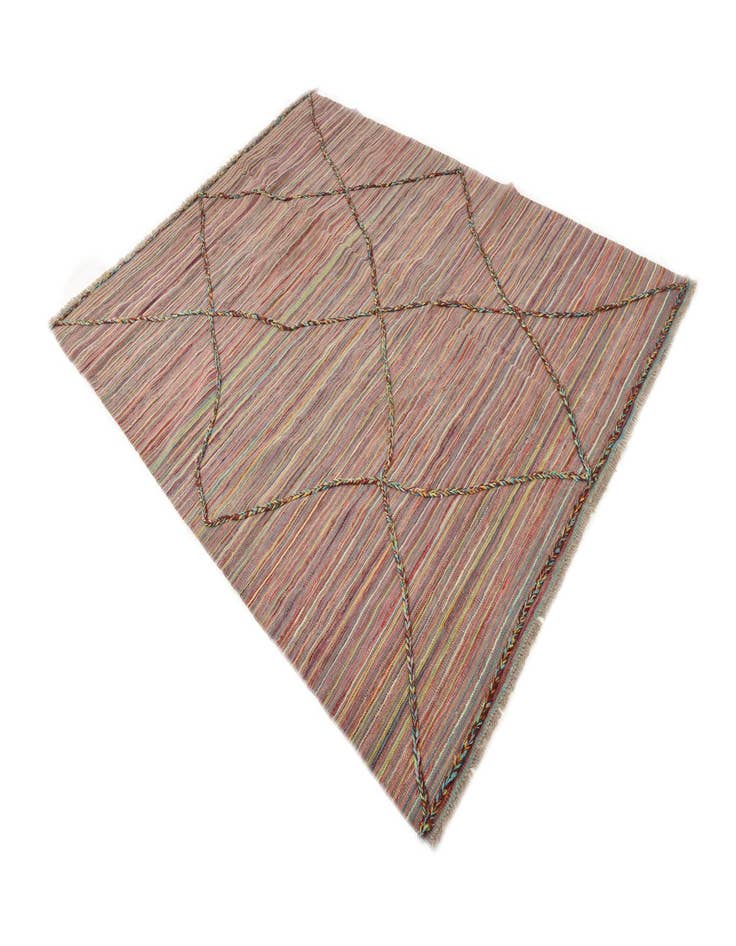 Detail image of  6' x 7' 10  Hand Woven Kilim Modern Wool Rug