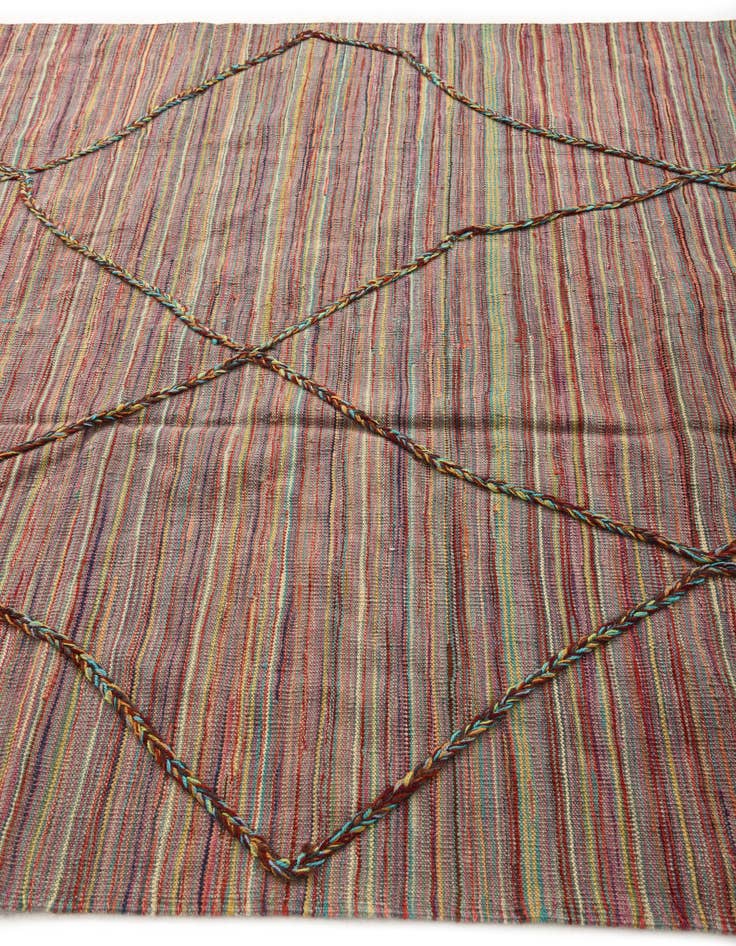 Detail image of  6' x 7' 10  Hand Woven Kilim Modern Wool Rug
