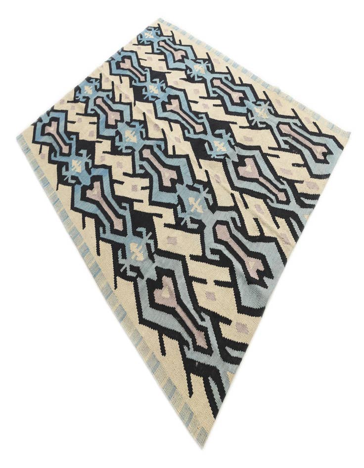 Detail image of  6' 2 x 7' 8  Hand Woven Kilim Modern Wool Rug