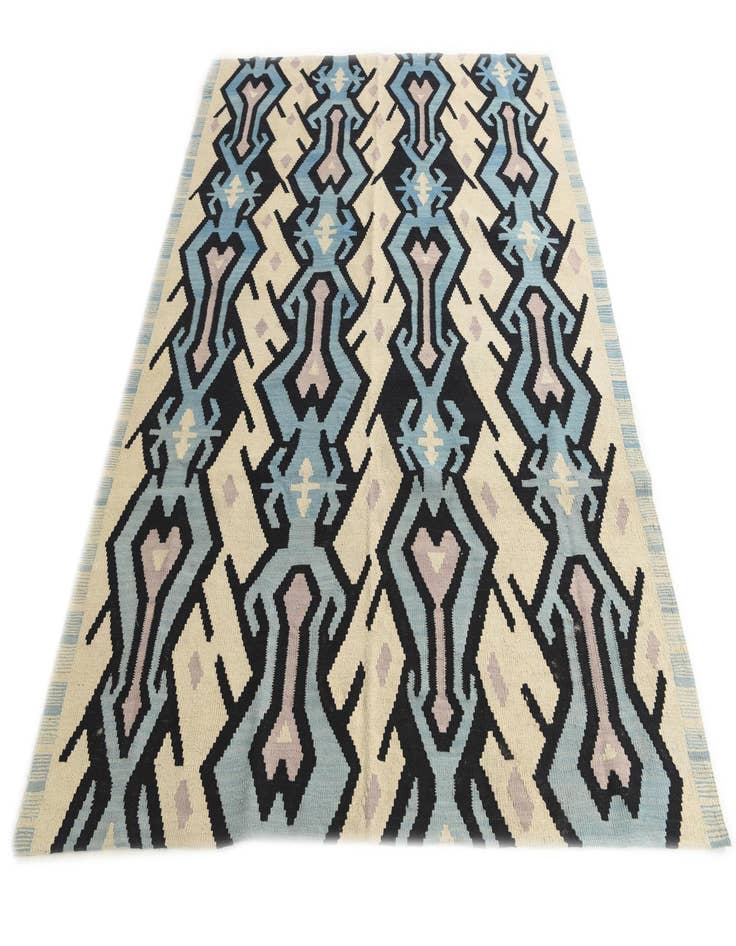 Detail image of  6' 2 x 7' 8  Hand Woven Kilim Modern Wool Rug