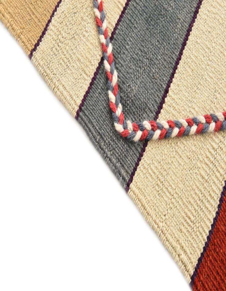 Detail image of  4' 8 x 6' 2  Hand Woven Kilim Modern Wool Rug