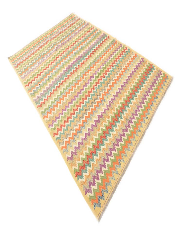 Detail image of  6' 6 x 9' 8  Hand Woven Kilim Modern Wool Rug