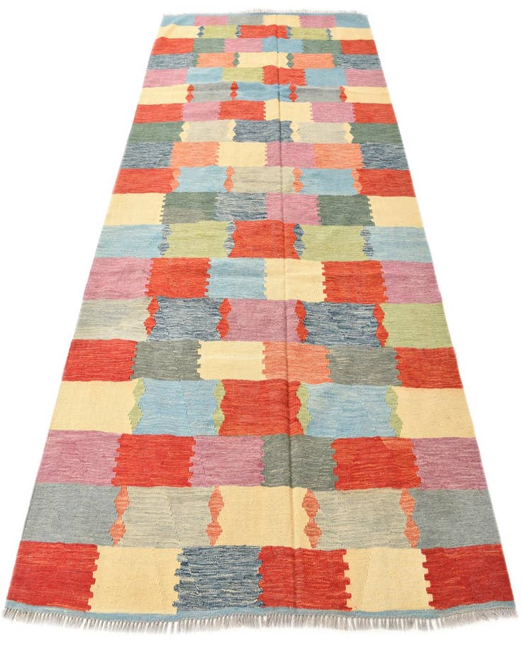 Detail image of  6' 6 x 9' 10  Hand Woven Kilim Modern Wool Rug