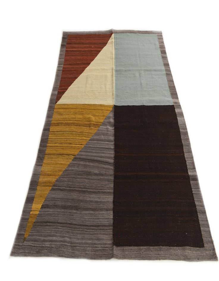 Detail image of  5' 9 x 8'  Hand Woven Kilim Modern Wool Rug