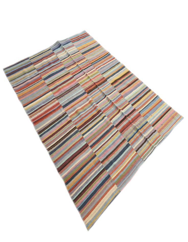 Detail image of  6' x 7' 9  Hand Woven Kilim Modern Wool Rug