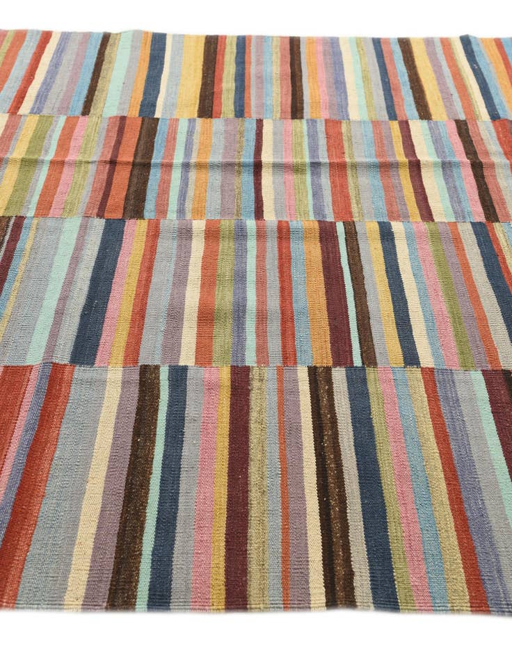Detail image of  6' x 7' 9  Hand Woven Kilim Modern Wool Rug