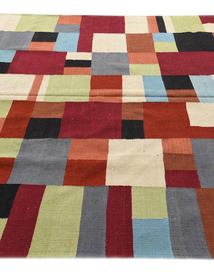 Detail image of  6' 10 x 9' 10  Hand Woven Kilim Modern Wool Rug
