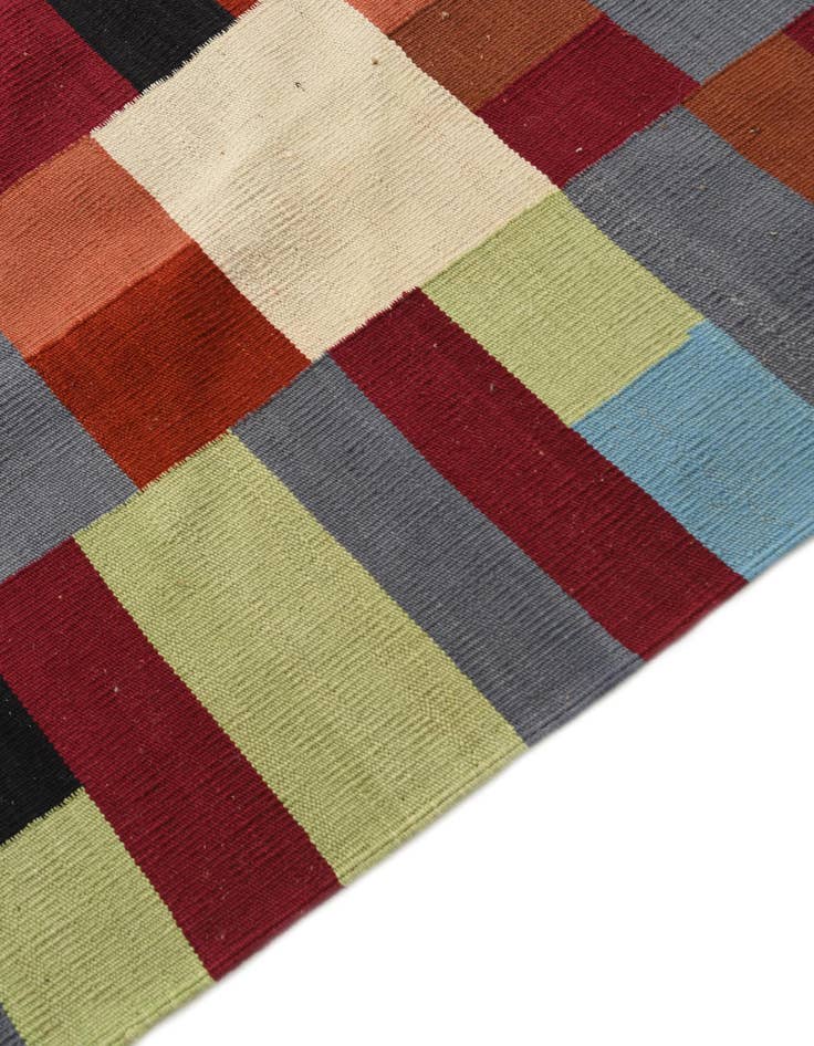 Detail image of  6' 10 x 9' 10  Hand Woven Kilim Modern Wool Rug