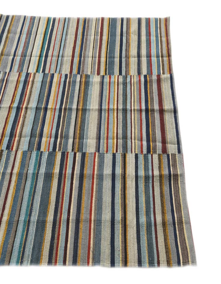 Detail image of  4' 8 x 6' 5  Hand Woven Kilim Modern Wool Rug