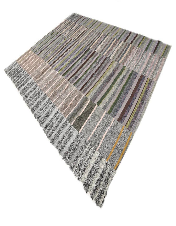 Detail image of  9' x 12'  Hand Woven Kilim Modern Wool Rug