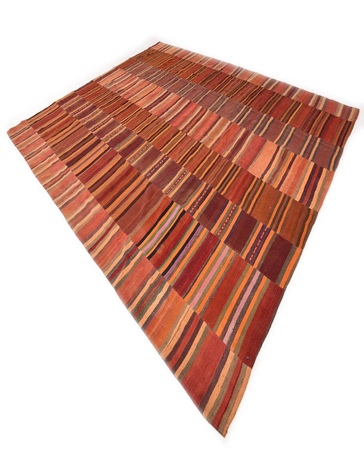 Detail image of  12' 6 x 15' 5  Hand Woven Kilim Modern Wool Rug