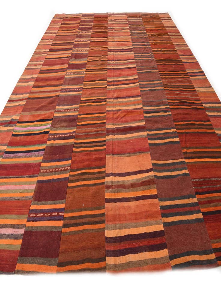 Detail image of  12' 6 x 15' 5  Hand Woven Kilim Modern Wool Rug