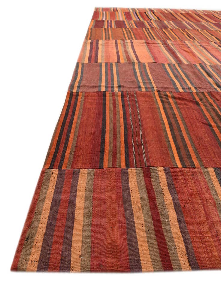 Detail image of  12' 6 x 15' 5  Hand Woven Kilim Modern Wool Rug