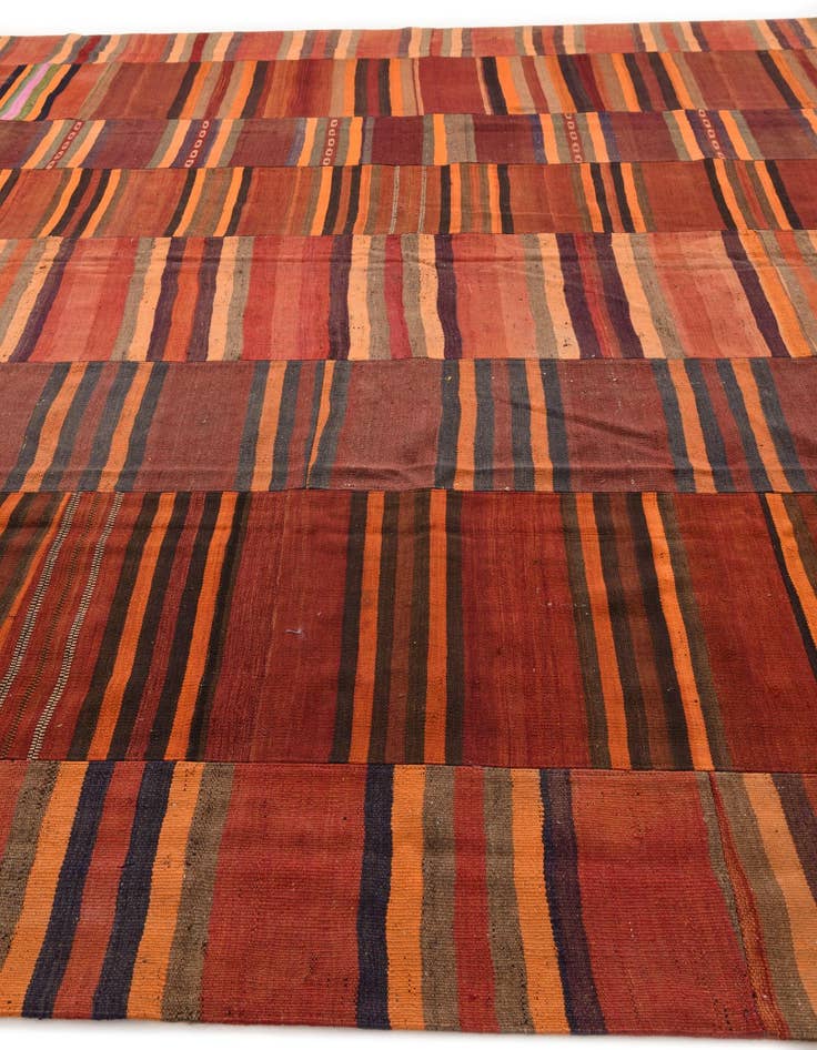 Detail image of  12' 6 x 15' 5  Hand Woven Kilim Modern Wool Rug