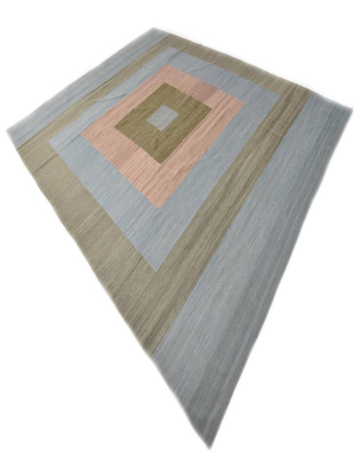 Detail image of  10' 1 x 12' 9  Hand Woven Kilim Modern Wool Rug