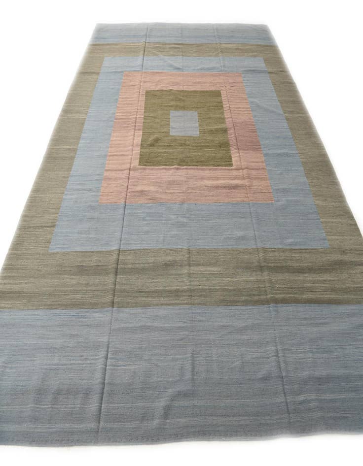 Detail image of  10' 1 x 12' 9  Hand Woven Kilim Modern Wool Rug