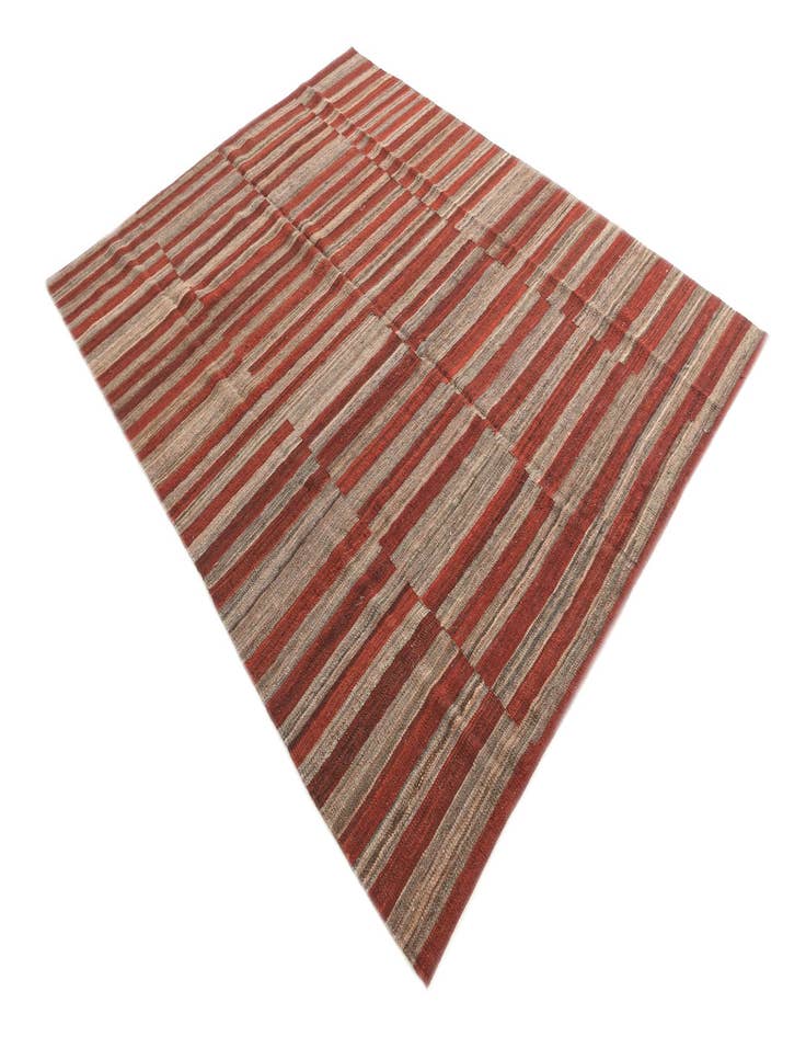 Detail image of  6' 8 x 8'  Hand Woven Kilim Modern Wool Rug