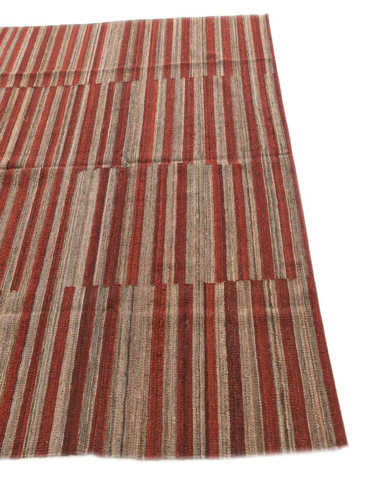 Detail image of  6' 8 x 8'  Hand Woven Kilim Modern Wool Rug