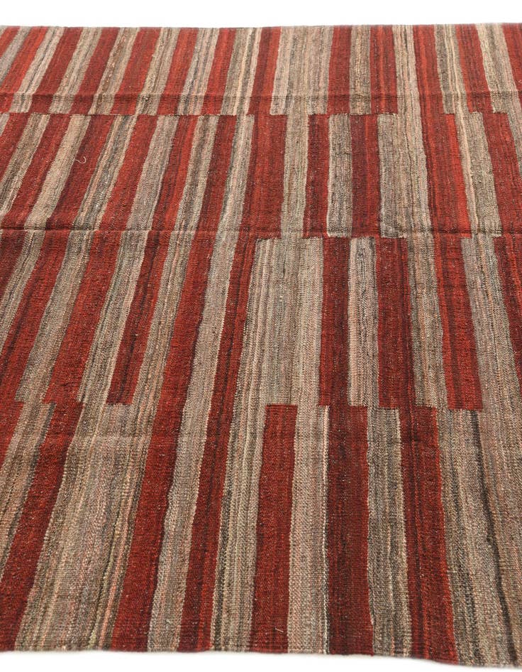 Detail image of  6' 8 x 8'  Hand Woven Kilim Modern Wool Rug