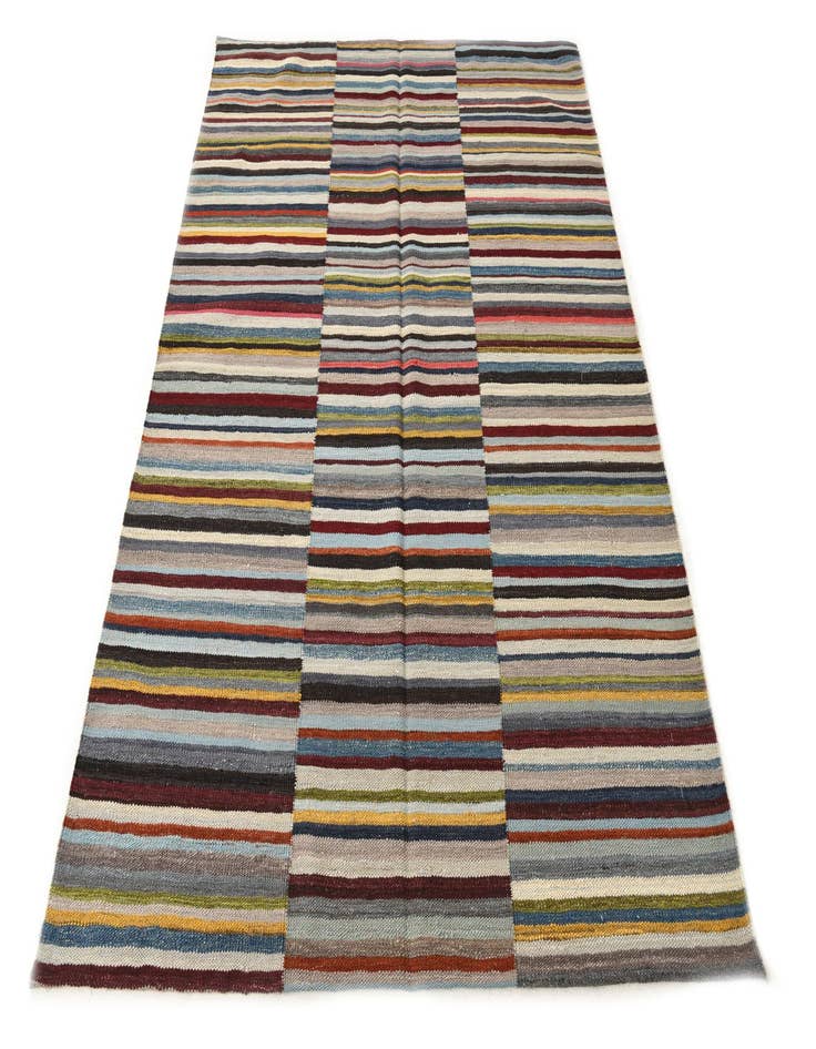 Detail image of  4' 7 x 6' 4  Hand Woven Kilim Modern Wool Rug
