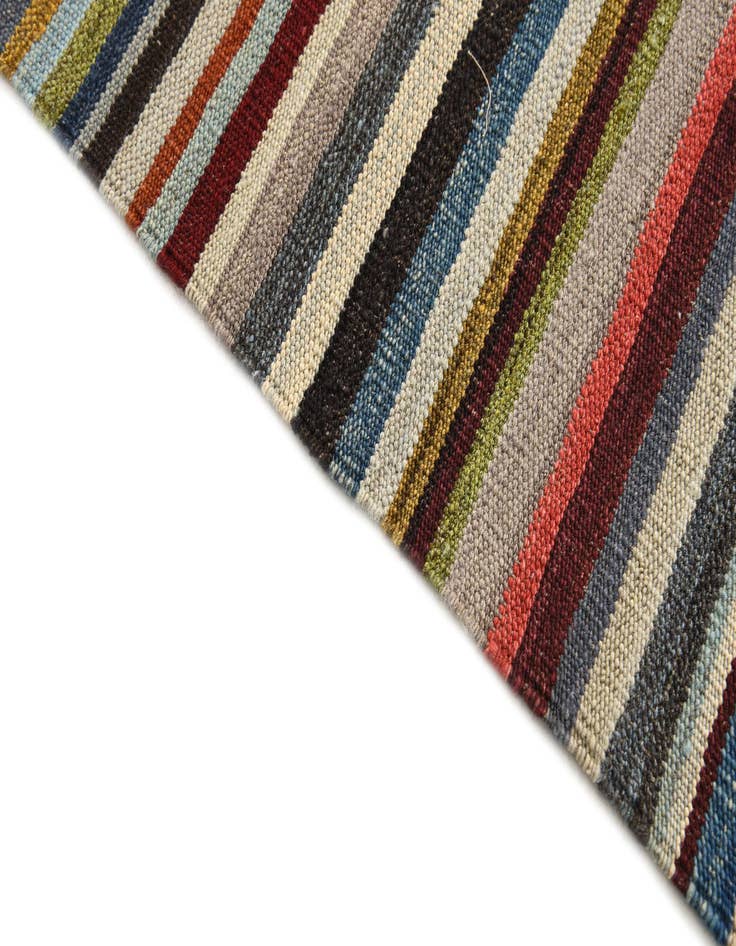 Detail image of  4' 7 x 6' 4  Hand Woven Kilim Modern Wool Rug