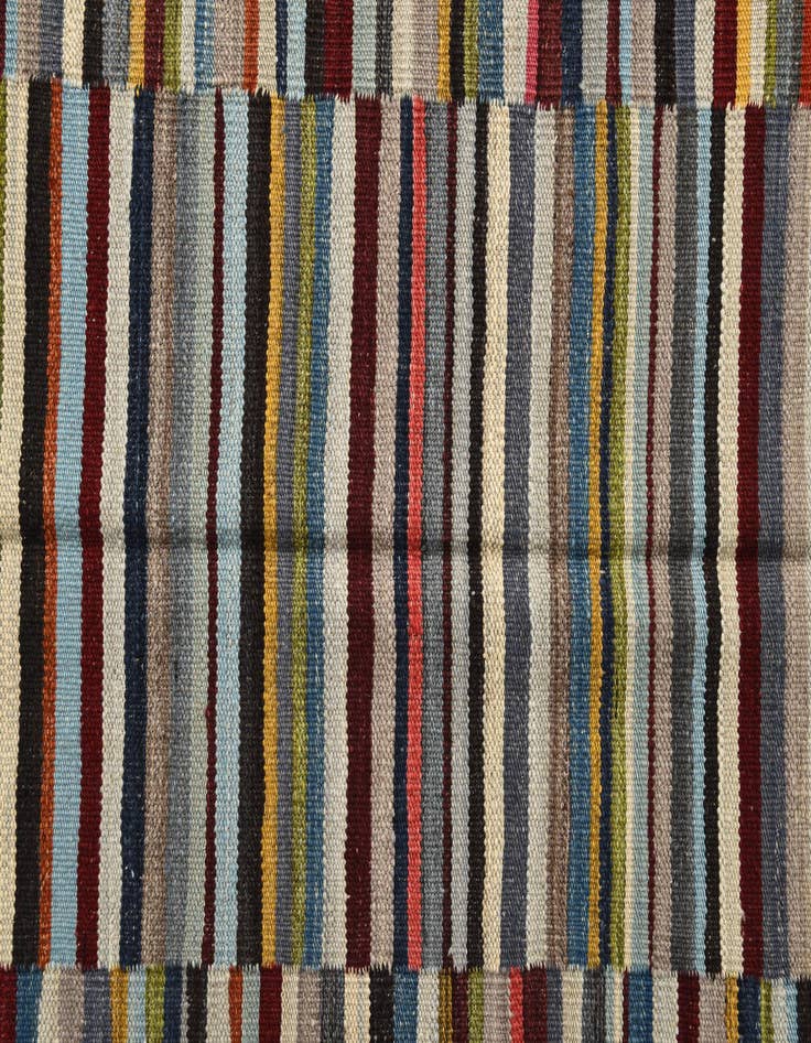 Detail image of  4' 7 x 6' 4  Hand Woven Kilim Modern Wool Rug