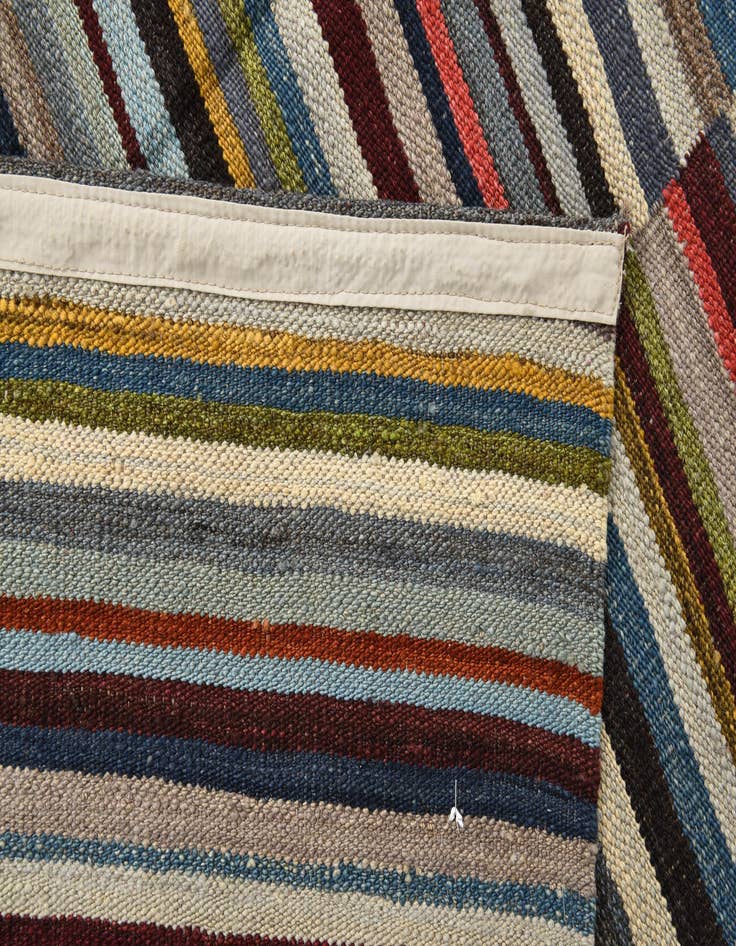 Detail image of  4' 7 x 6' 4  Hand Woven Kilim Modern Wool Rug