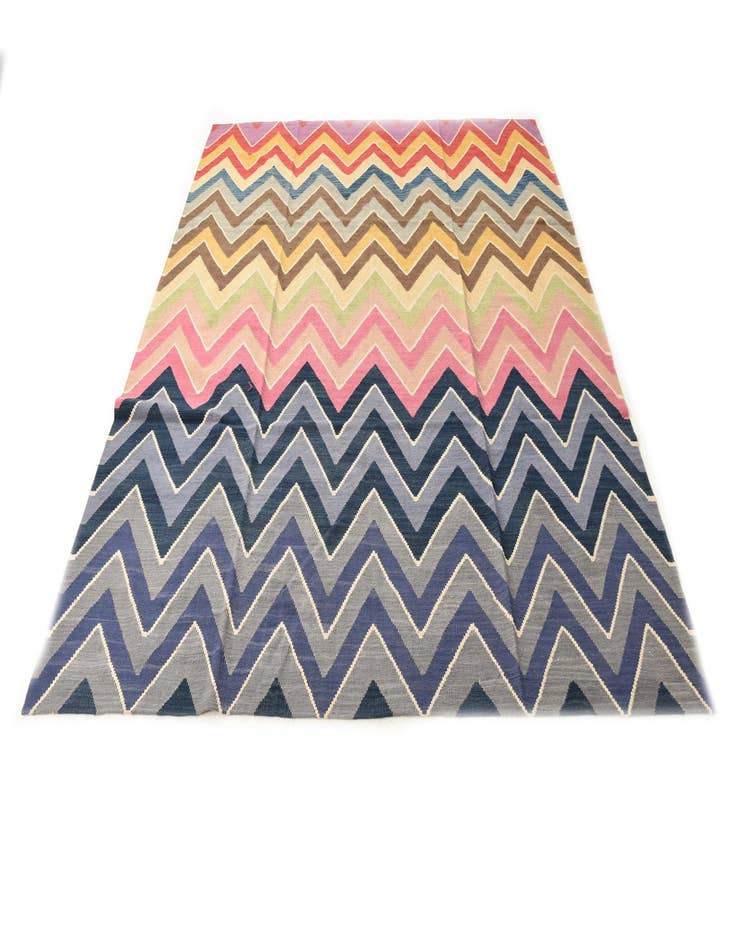 Detail image of  8' 8 x 9' 10  Hand Woven Kilim Modern Wool Rug