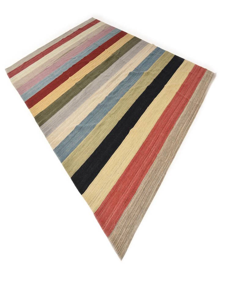 Detail image of  9' 10 x 13' 8  Hand Woven Kilim Modern Wool Rug