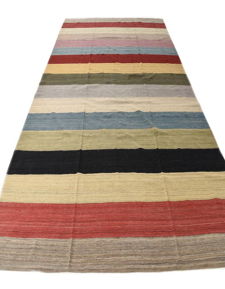 Detail image of  9' 10 x 13' 8  Hand Woven Kilim Modern Wool Rug