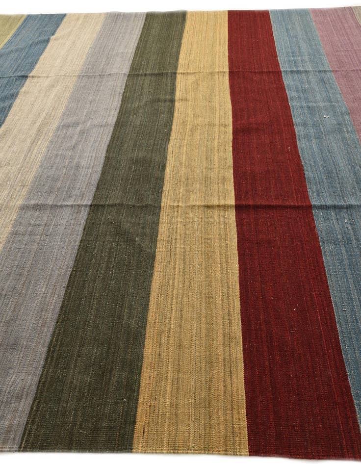 Detail image of  9' 10 x 13' 8  Hand Woven Kilim Modern Wool Rug
